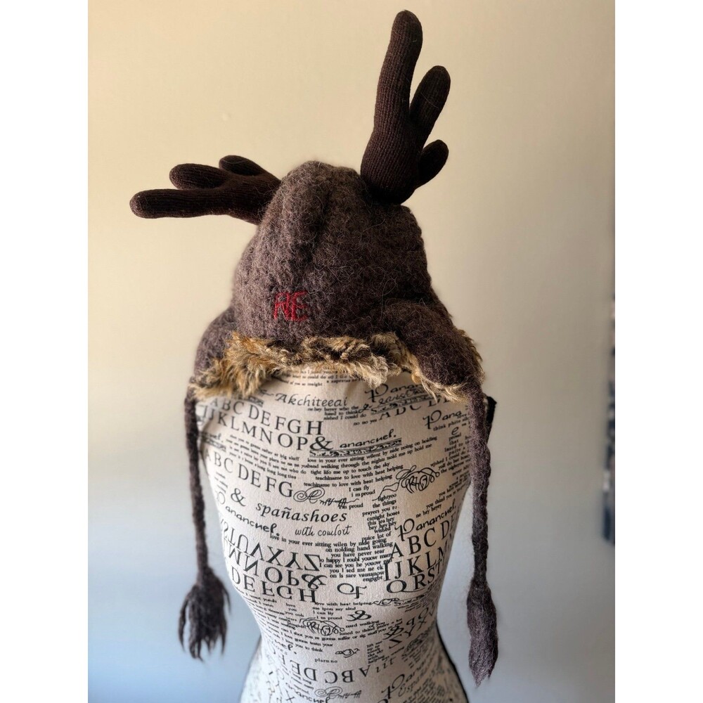 American Eagle Outfitters Antler Trapper Hat Brown